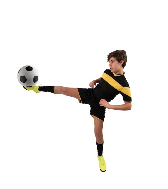 football action scene with competing young football players at the stadium