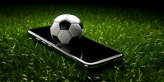 Premium AI Image  Football app on mobile phone and sport betting