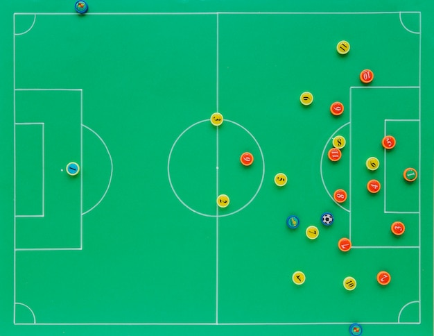 Photo football background with tactics concept