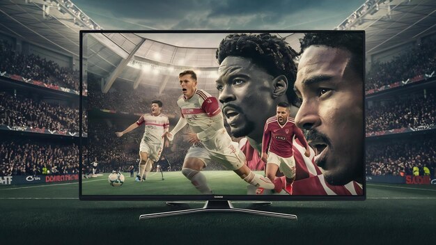 Football background with tv