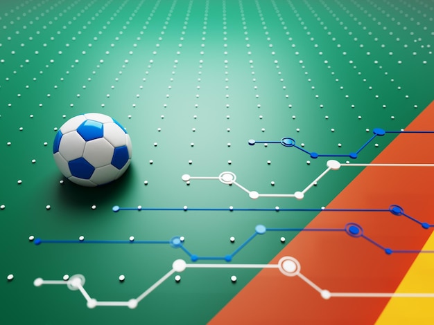 Foto pallone da calcio oggetto 3d illustrazione 3d elemento di sfondo grafico sport sfondo astratto