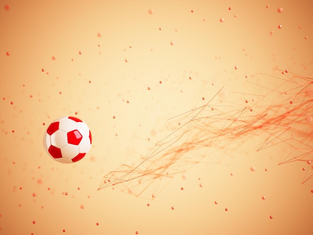 Foto pallone da calcio oggetto 3d illustrazione 3d sfondo grafico elemento sport astratto