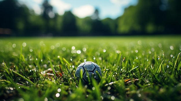 football ball on a grass field