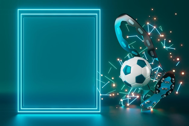 Football ball object in the abstract background