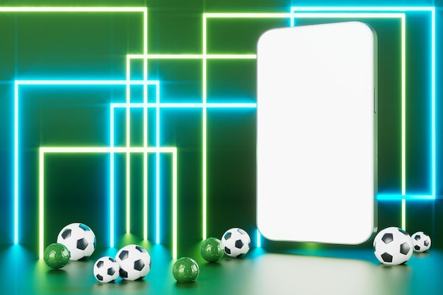 Football ball with smartphone screen motion effect