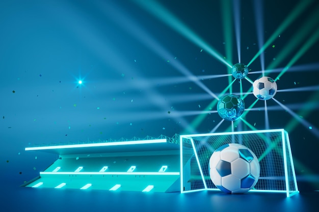 Футбольные мячи 3d объект элемент дизайна спортивного мяча