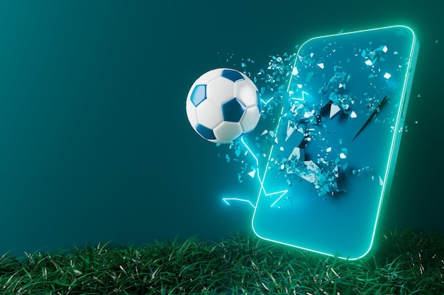 Premium Photo | Football balls object in 3d background element