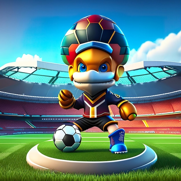 Football character mascot in 3d Generative AI