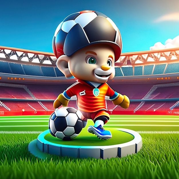 Football character mascot in 3d Generative AI