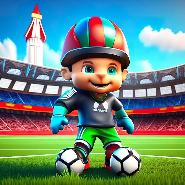 Football character mascot in 3d generative ai