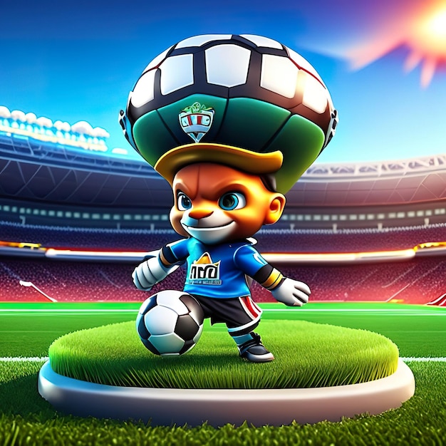 Football character mascot in 3d generative ai