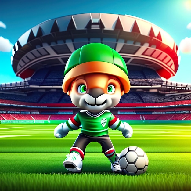 Football character mascot in 3d Generative AI