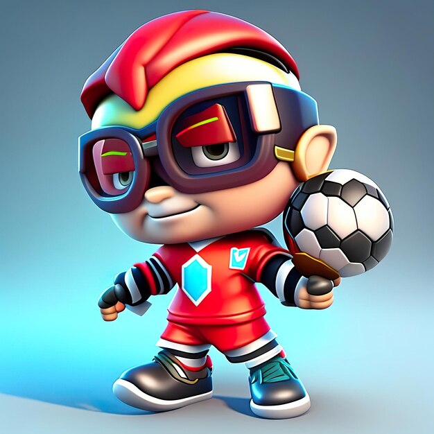 Foto mascotte di personaggi di calcio in 3d generative ai