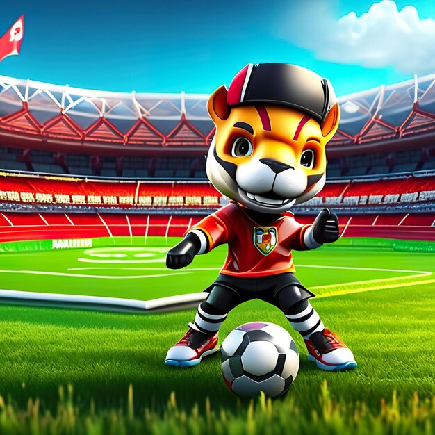 Football character mascot in 3d Generative AI