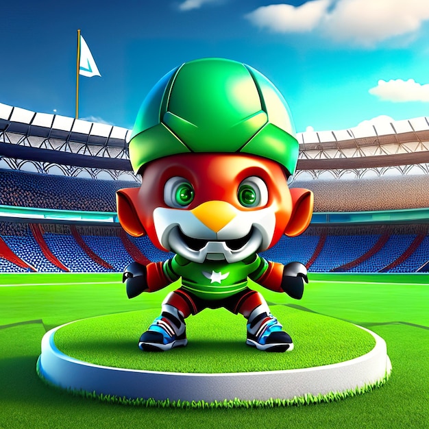 Football character mascot in 3d Generative AI