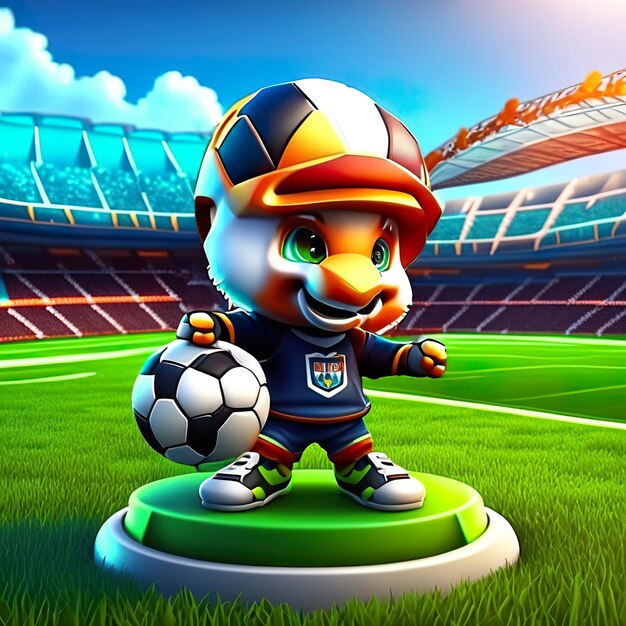 Football character mascot in 3d Generative AI