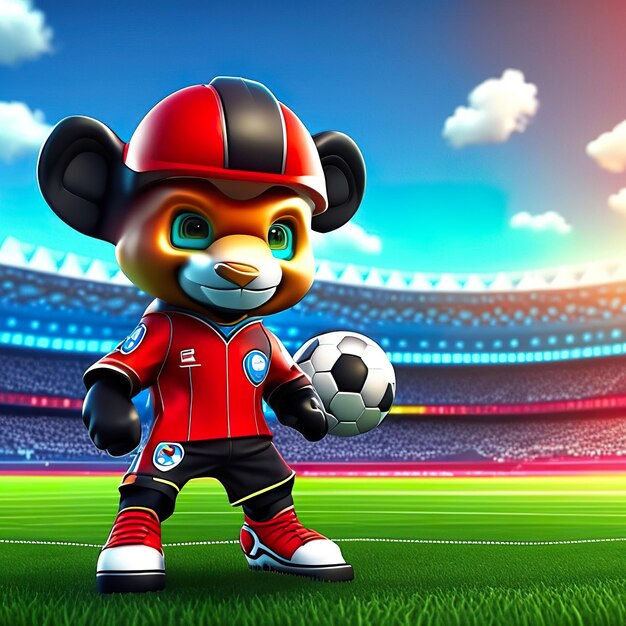 Football character mascot in 3d Generative AI