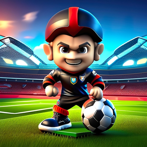 Football character mascot in 3d Generative AI