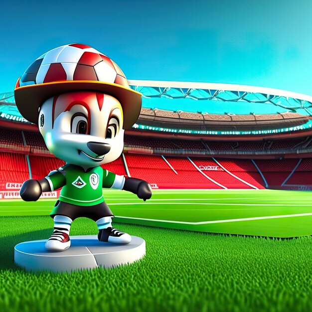 Football character mascot in 3d generative ai