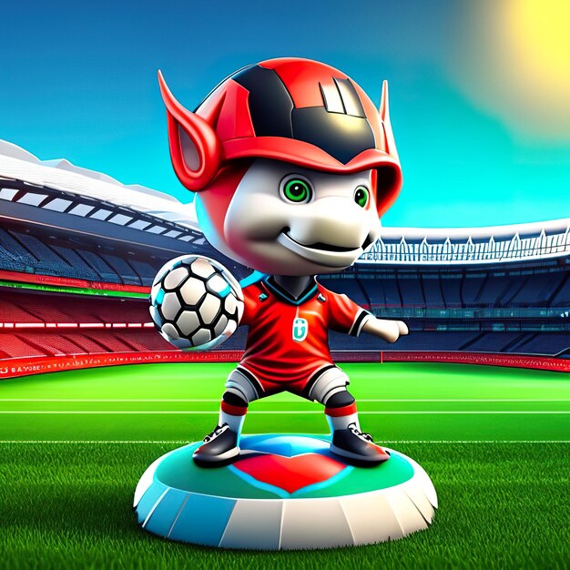 Football character mascot in 3d generative ai