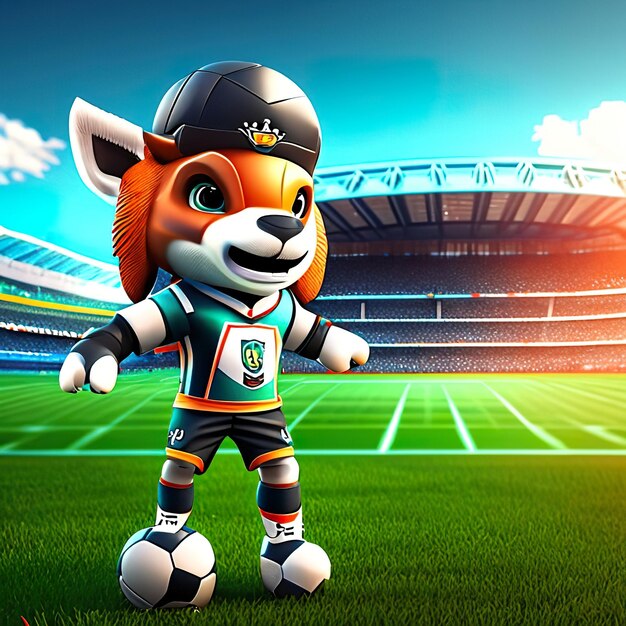 Football character mascot in 3d generative ai