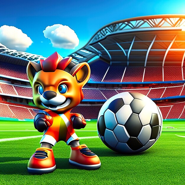 Football character mascot in 3d generative ai