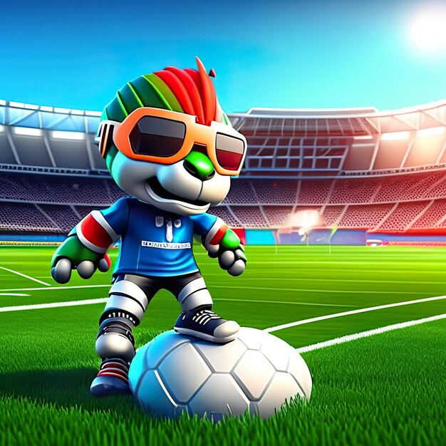 Football character mascot in 3d generative ai