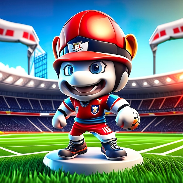 Photo football character mascot in 3d generative ai