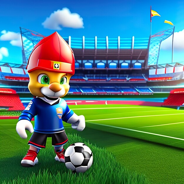 Football character mascot in 3d generative ai