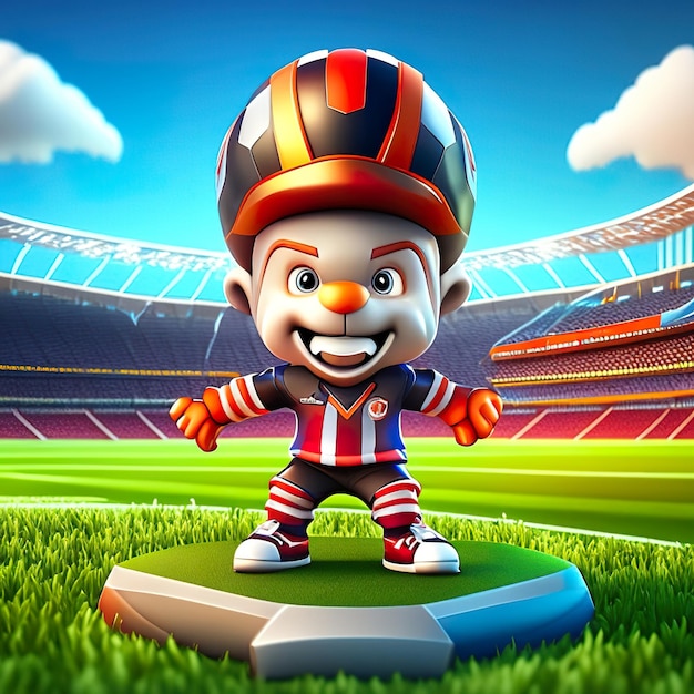 Photo football character mascot in 3d generative ai