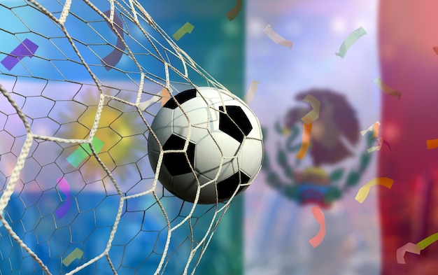 Football Cup-competitie tussen de nationale Argentijnse en nationale Mexico