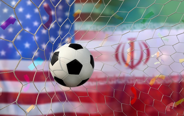 Football Cup-competitie tussen het nationale Amerika en het nationale Iran