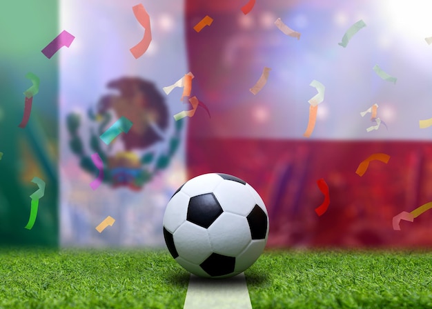 Football Cup-competitie tussen het nationale Mexico en het nationale polen