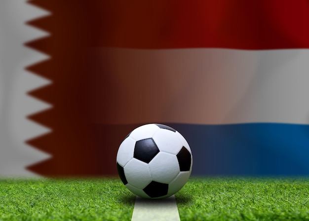 Football Cup competitie tussen het nationale Qatar en nationaal Nederland