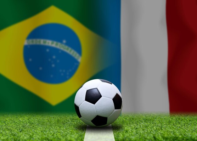 Football cup competition between the national brazil and national france