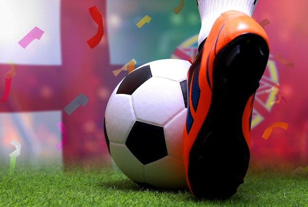 Foto coppa di calcio tra la nazionale inglese e la nazionale portoghese