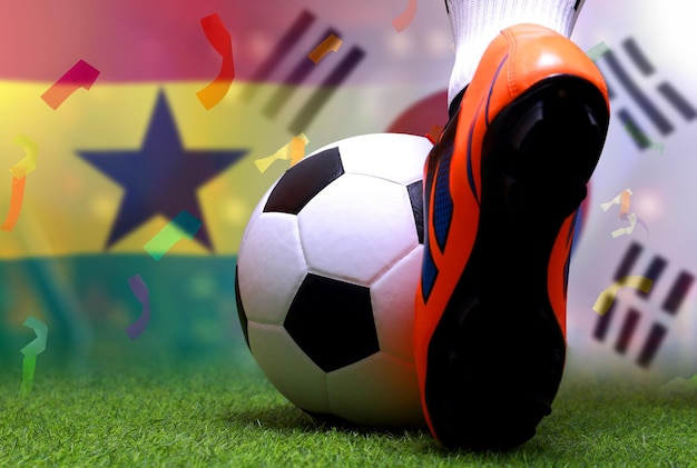 Foto coppa di calcio tra la nazionale del ghana e la nazionale della corea del sud