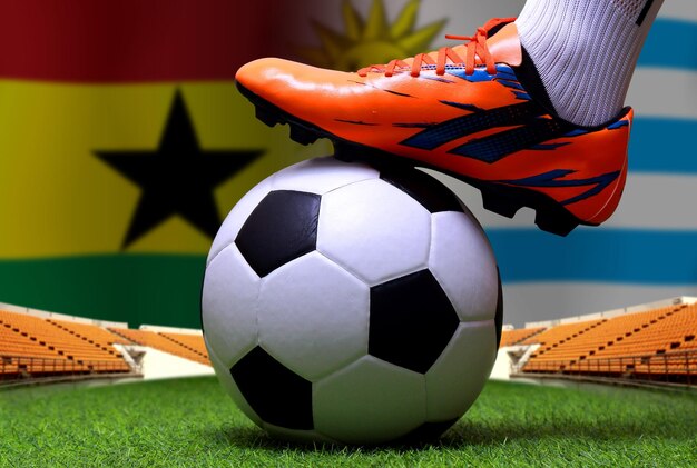 Football Cup competition between the national Ghana and national Uruguay