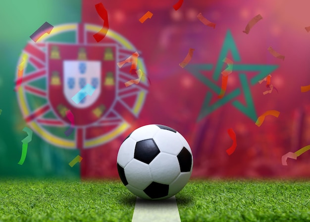 Coppa di calcio competizione tra la nazionale marocchina e la nazionale portoghese