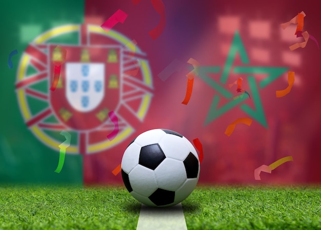 Football Cup competition between the national Morocco and national Portuguese