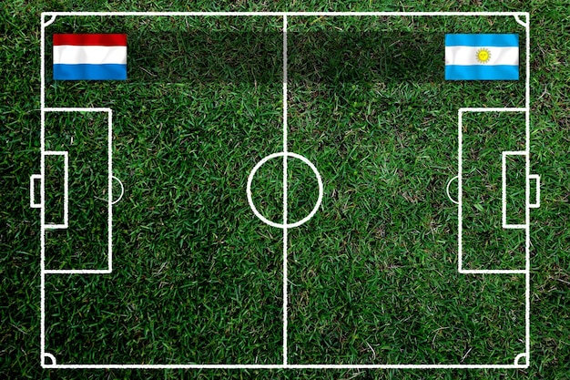 Football Cup competition between the national Netherlands and national Argentine