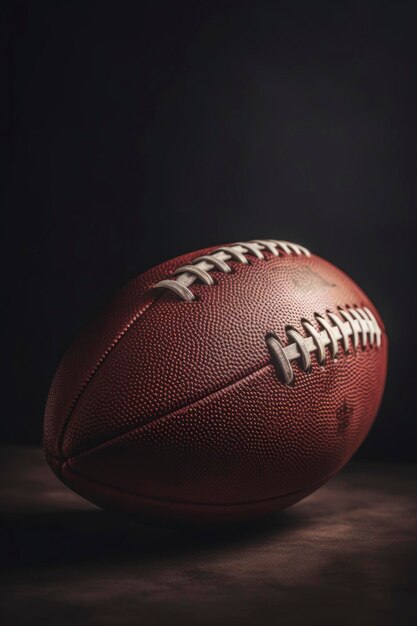 A football on a dark background