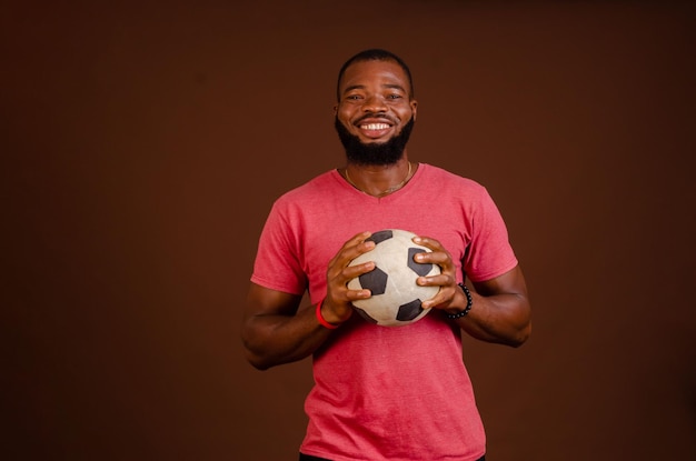 Football fan supporter on white background