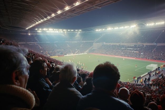 Photo a football fans are engrossed in the action