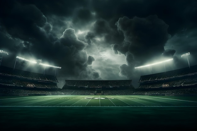 football field green vintage style Generative AI