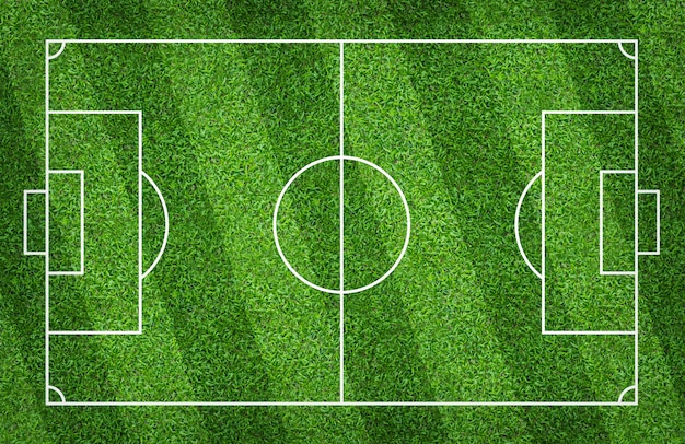 Football field or soccer field for background. Green lawn court for create game.