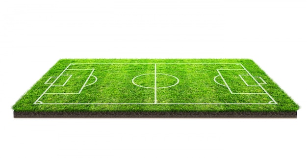 Foto campo di calcio o campo di calcio su erba verde