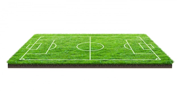 Football field or soccer field on green grass