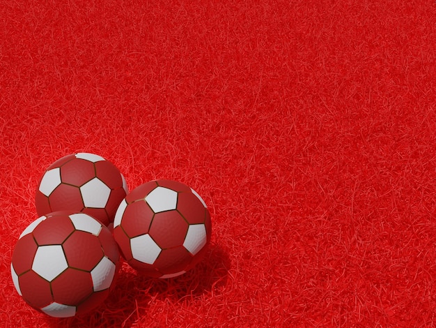 football field white soccer ball normal pattern with red and white