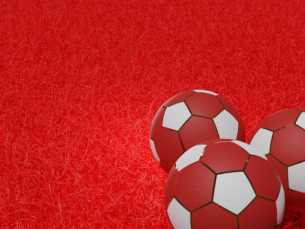 football field white soccer ball normal pattern with red and white